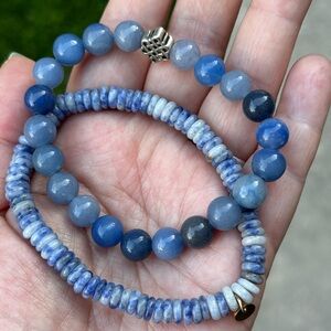 Blue Beaded Bracelet Set
